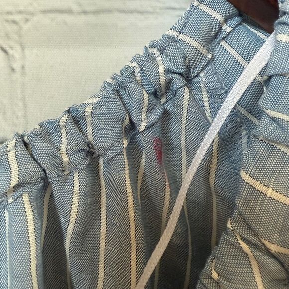 UNIQLO X J.W. ANDERSON Linen Blend Striped Gathered 3/4 Sleeved Dress - Picture 5 of 15